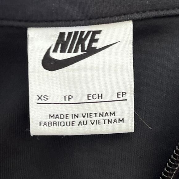 Nike Black Swoosh Sportswear Essential Space Embroidered Logo Twist Dress XS NEW - Picture 7 of 9